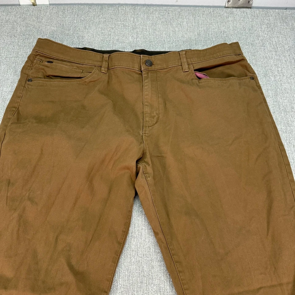 English Laundry Chino Pants Mens 40x32 Brown Straight Stretch Zip Pocket - Image 2 of 4
