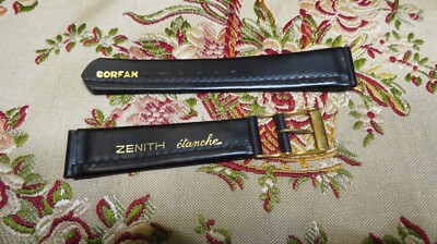 Bracelet De Montre Original ZENITH Pour Homme - Cuir, Largeur 1.7 Cm - État Neuf - Taille 16