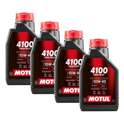 4 Liters Engine Oil Motul 4100 Protect 10W40 Technosynthese API SL CF