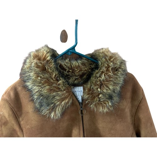 White Stag Womens Size 1x 16W Suede Winter Coat Jacket Full Zip Fur Collar Vinta - Picture 4 of 4