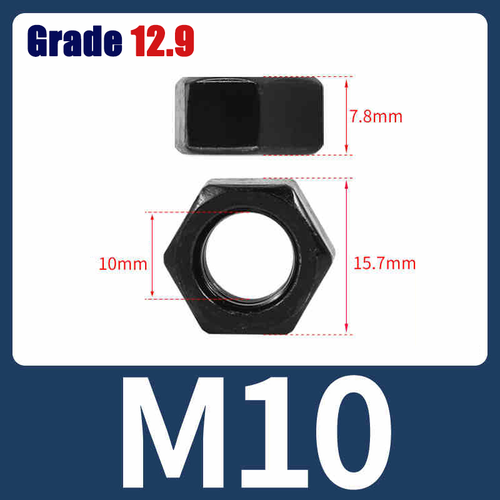 Class 12.9 Heavy Hex Nut DIN 934 | Carbon Steel M2-M24 Full Range Hexagon Nuts - Picture 13 of 20
