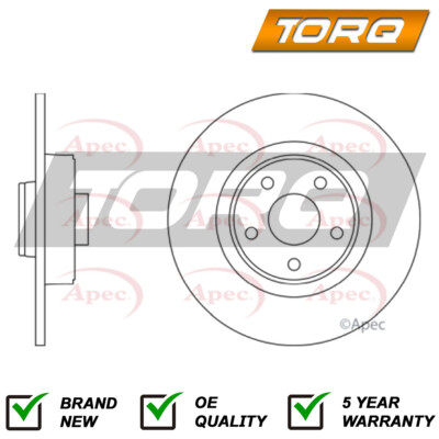 1x Brake Disc Rear Torq Fits Renault Espace 2002-2012 Vel Satis 2002-2006