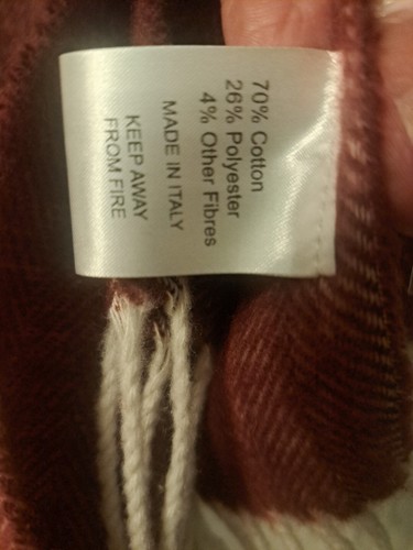 LA LIMONAIA TESSUTI MADE IN ITALY Italian Plaid Throw Blanket 56" x 64" NEW - Picture 4 of 5
