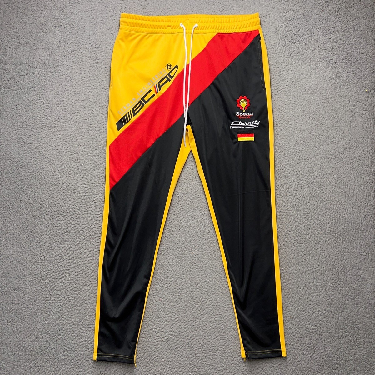 その他 VANQUISH YELLOW ON BLACK SWEATPANTS Black and Yellow Paint Splatter Men's Big & Tall All Over