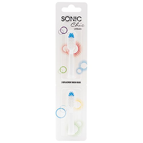 Sonic Chic Urban Replacement Brush Heads White (2 Piece) for sale