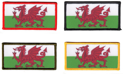 WALES Flagge''Aufnäher Patch'' 4,5 x 9 cm/Flag/Cymru/Cardiff/Newport/Swansea/Barry