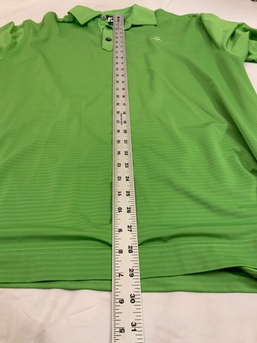 Footjoy Golf Shirt L Green Stripe Poly Stretch Short Sleeve Polo YGI P2-242 - Bild 6 von 10