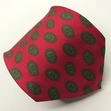 BROOKS BROTHERS Makers 58L Mens Silk Red Green Medallion Tie Made in USA
