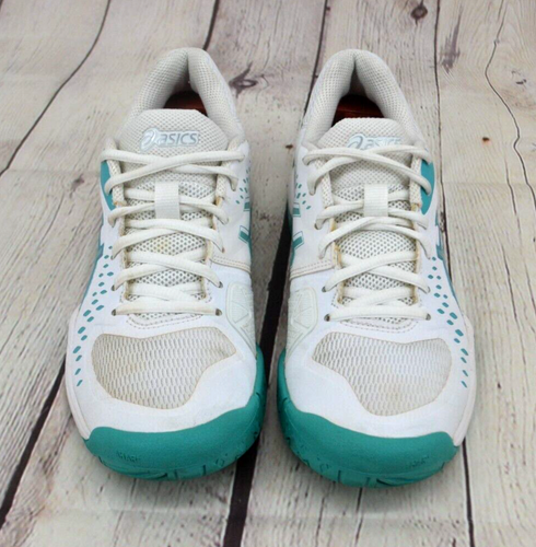 ASICS Women's Gel Challenger 12 Tennis Shoes SIZE 8 White / Teal - Picture 2 of 7