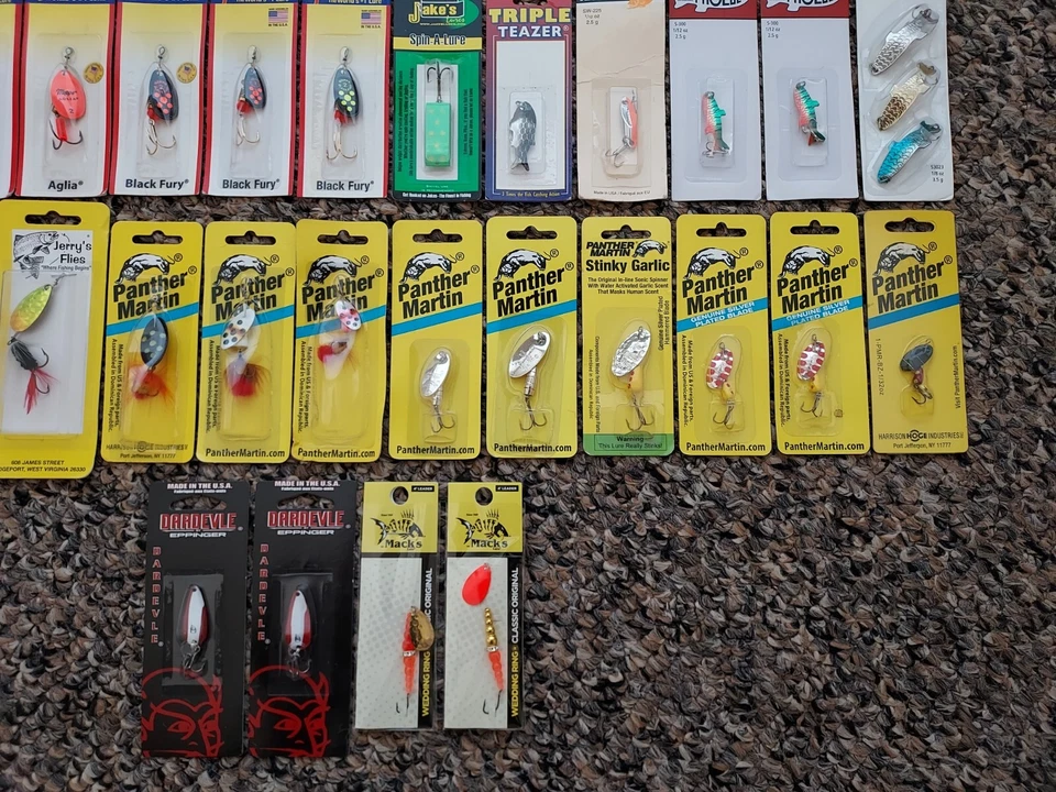 Lote de 50 señuelos de pesca Panther Martin Rooster Acme Phoebe Blue Fox Dardevle Mepps Foto 4 de 4