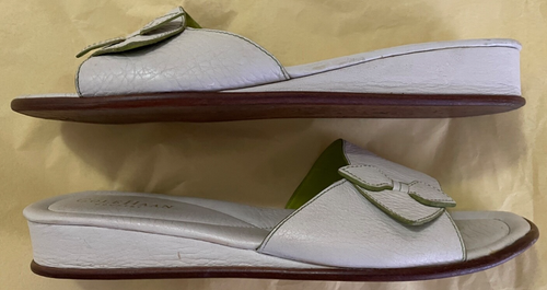 COLE HAAN - Sandalias/Mulas de cuero sin cordones - Blanco avena - Tacón bajo - Talla 8,5 - Imagen 3 de 7