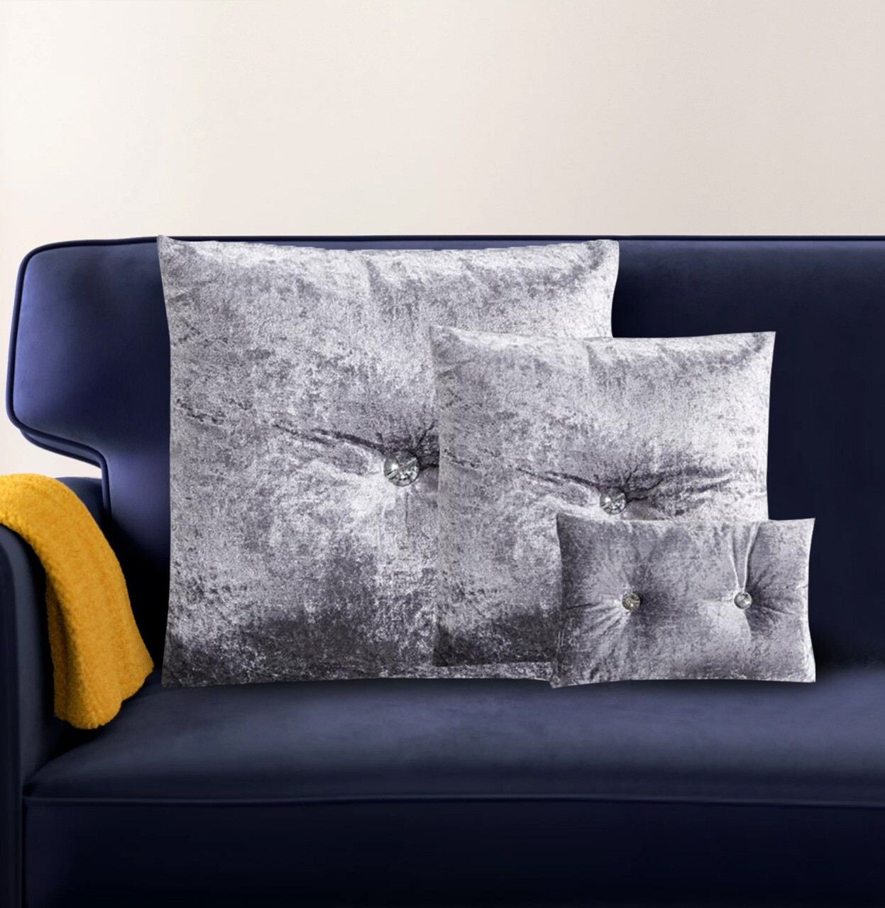 Luxury Crushed Velvet Filled Cushions Small Medium Large Diamante Cushion Covers eBay