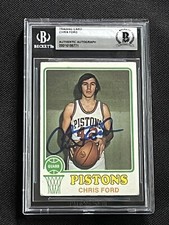 CHRIS FORD 1973-74 TOPPS ROOKIE SIGNED AUTOGRAPHED CARD BECKETT BAS AUTHENTIC