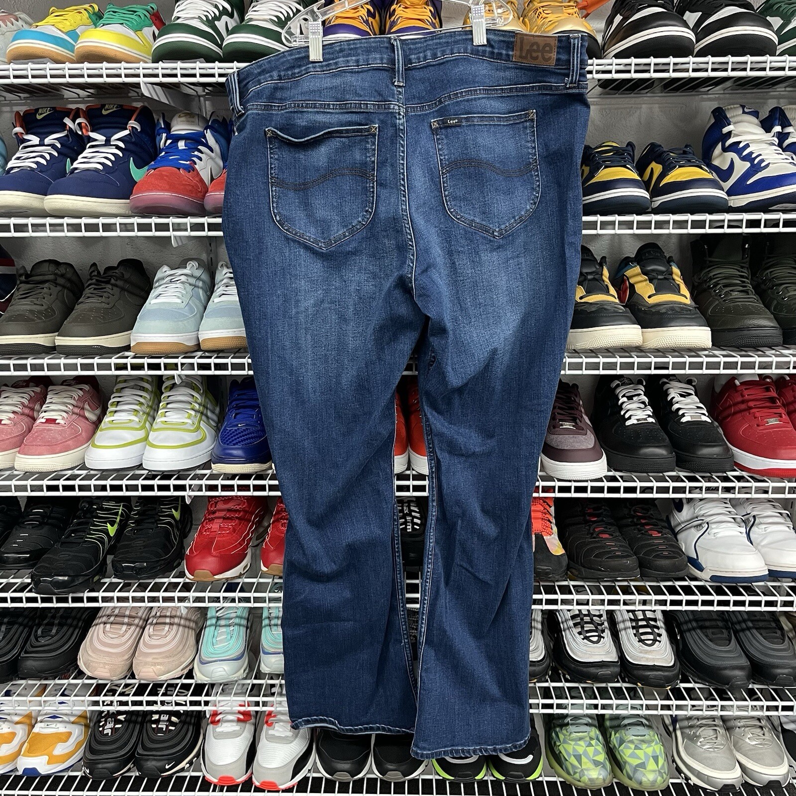 Lee Regular Fit Bootcut Jeans Short Blue Mid Rise Womens Size Check Measurement image 4