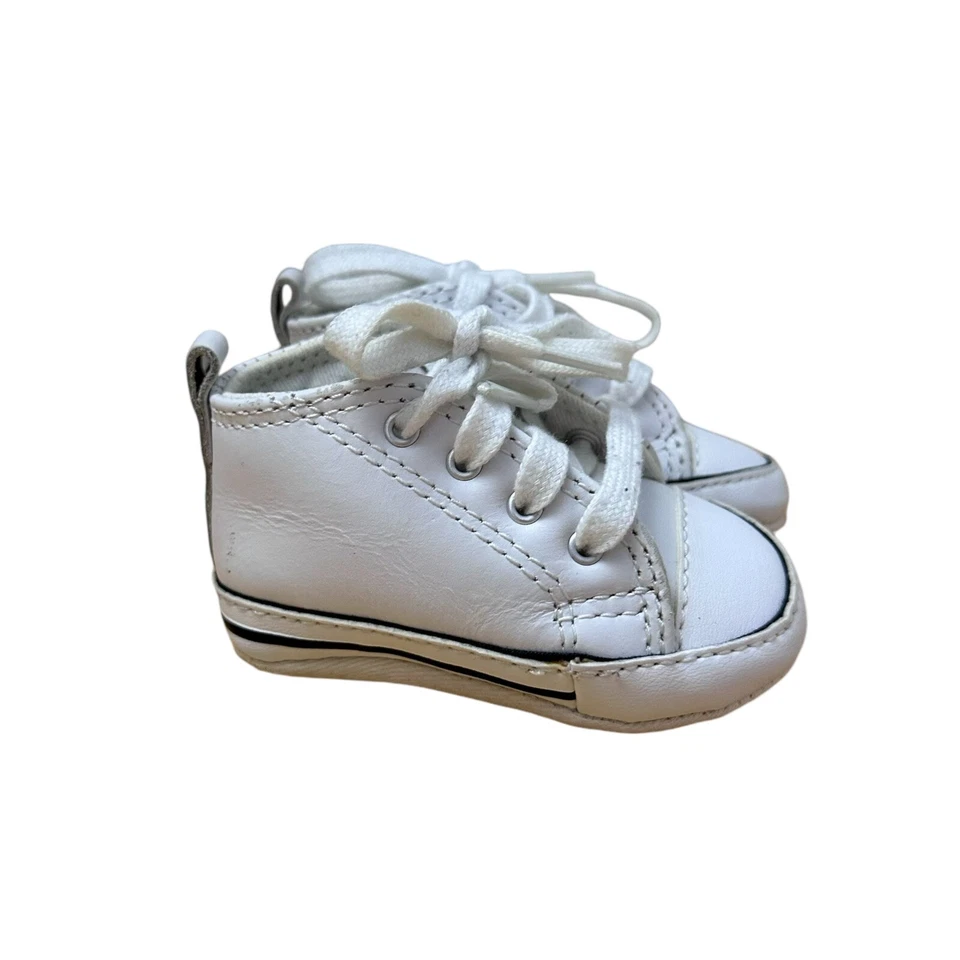 Zapatillas altas Converse Kids First Star 81229 con cordones para bebé talla 1 blancas zapatos para cuna Foto 3 de 4
