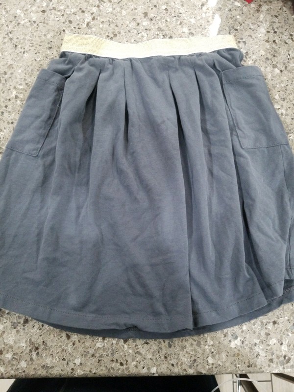 Girls Designer Grey Skirt Size 8 New Gold Waist Band Arsene Et Las Pipelettes 