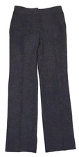  129 TALBOTS 2 Pant Tweed Black Wool Pockets Straight Career Lined Heritage
