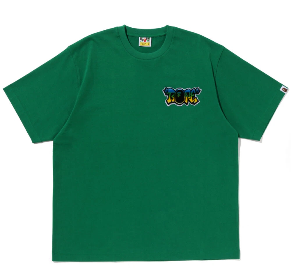 A BATHING APE Men's GRAFFITI BRUSH APPLIQUE TEE 1J30109056