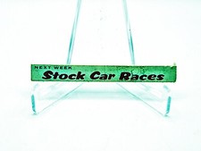 Vintage HO Slot Car Sign  Next Week Stock Car Races HTF