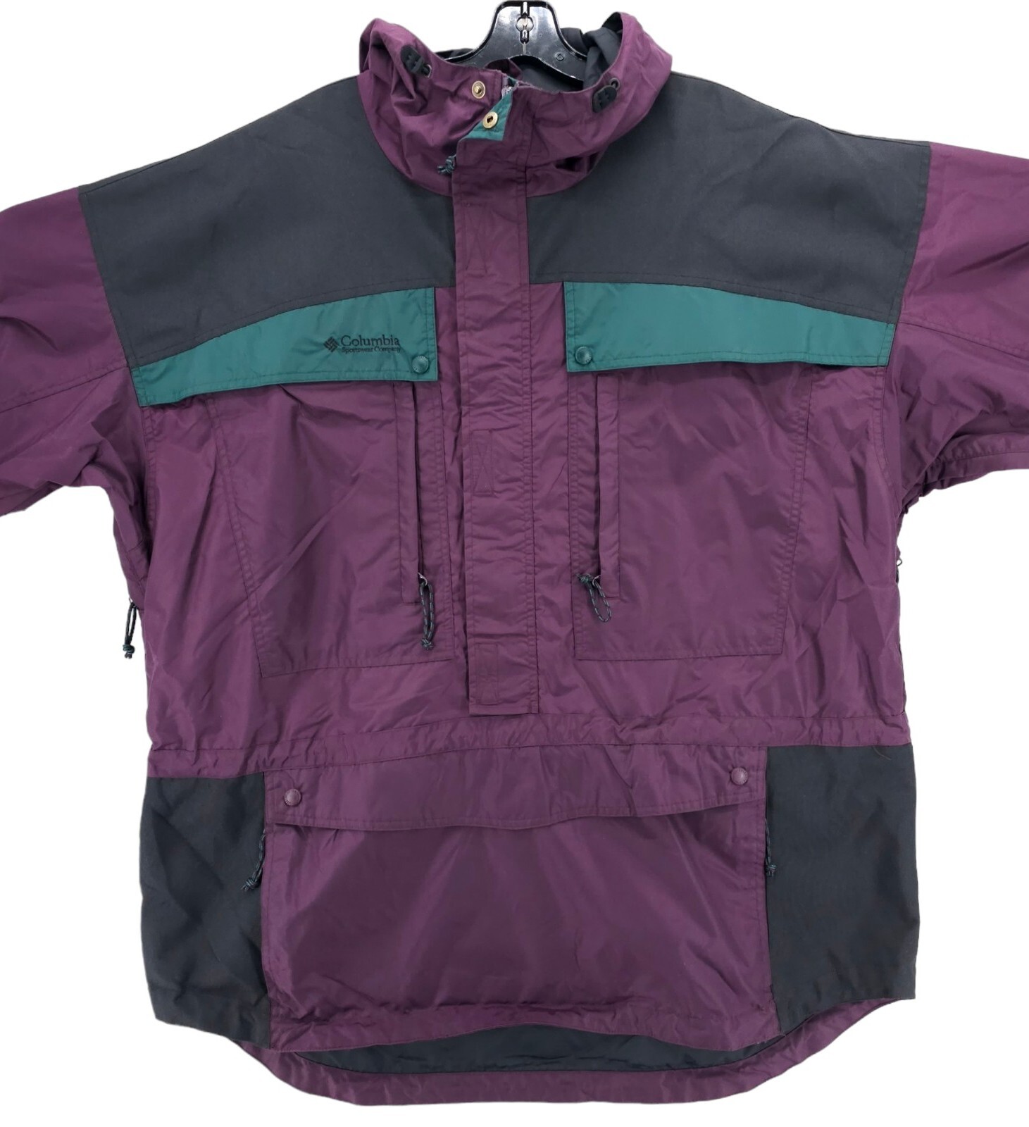NOS Columbia Glacier Creek Pullover Jacket BLACK CHERRY Colorblock y2k Men's XL - second product detail image