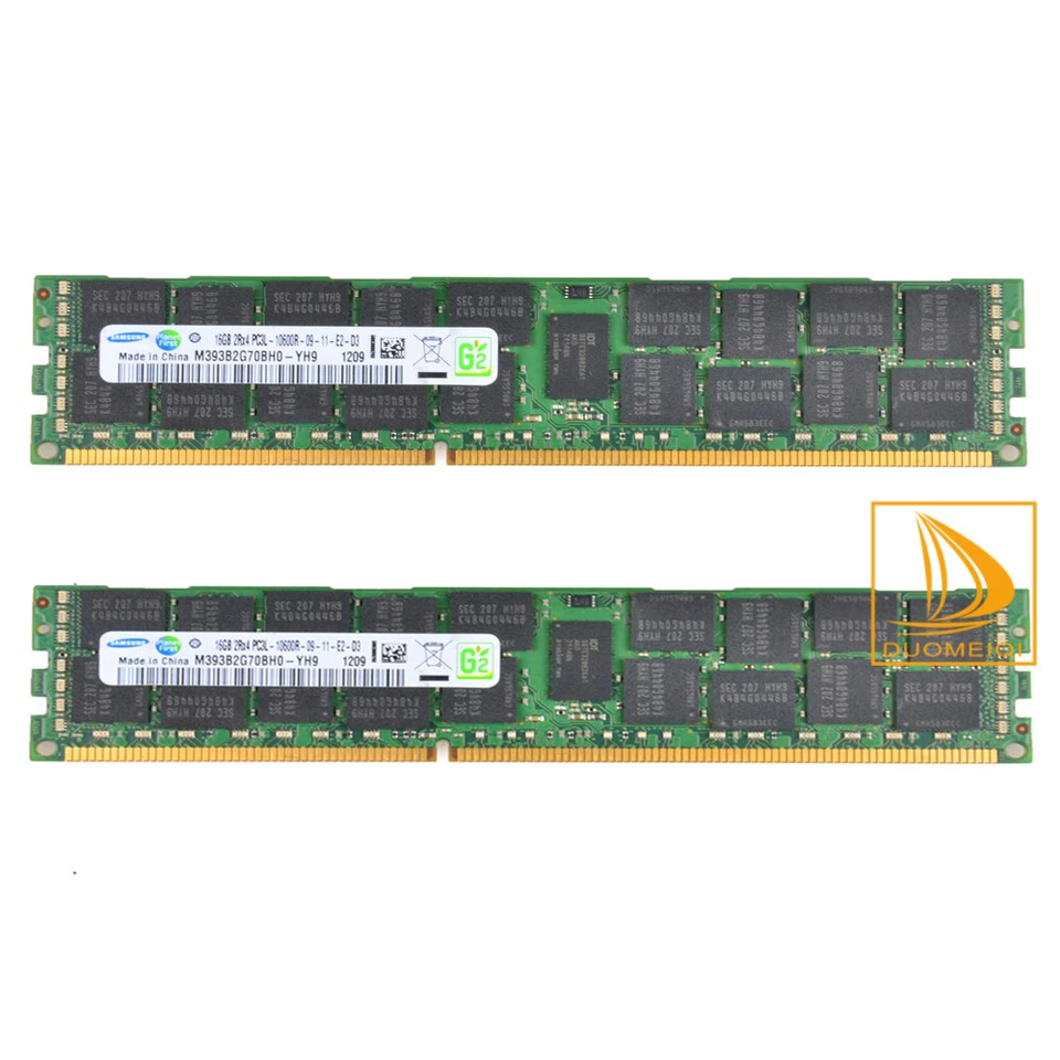 Samsung 2x 16GB 2RX4 PC3L-10600R DDR3L-1333MHz CL9 ECC REG Server RAM Memory &D7 - Image 2 of 4