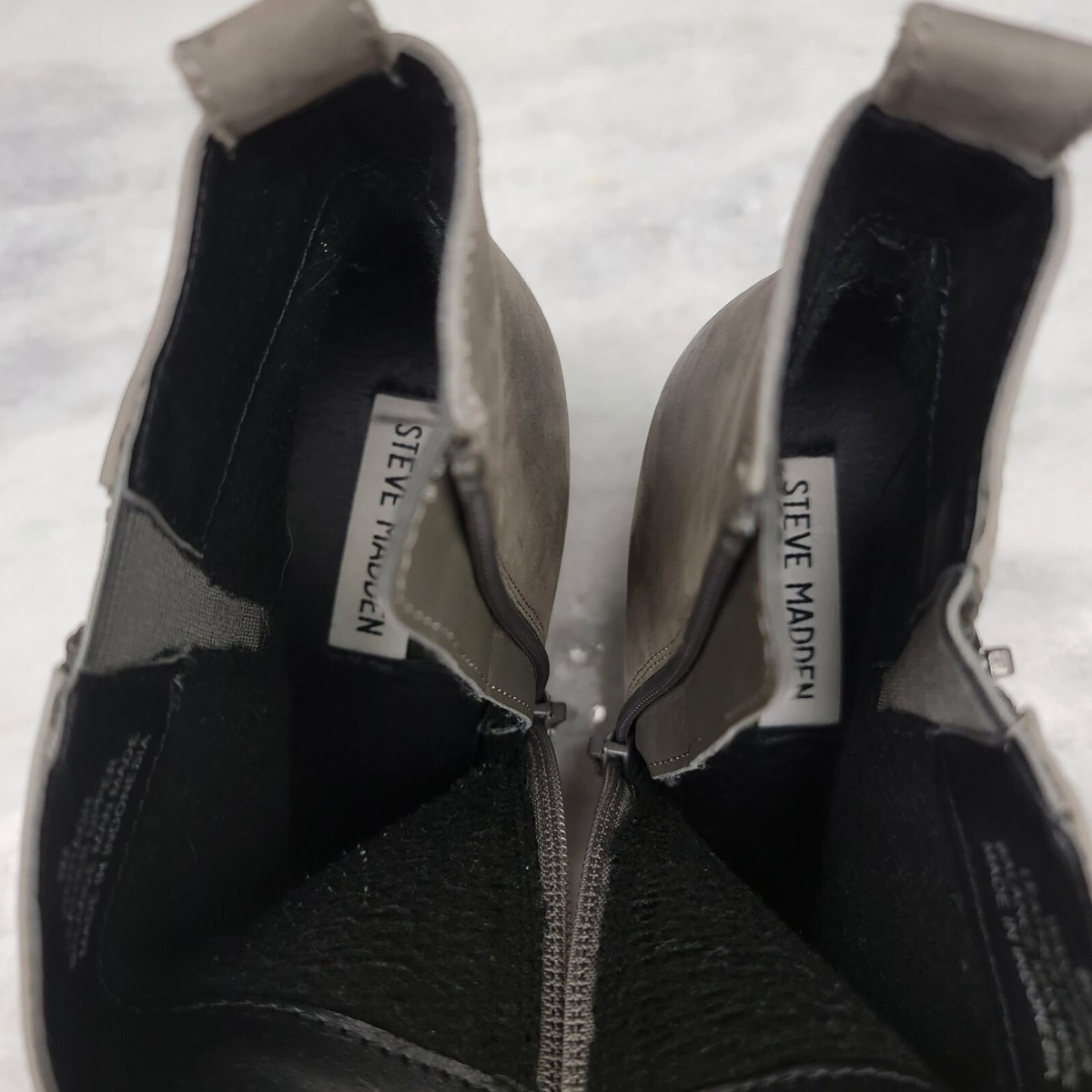Bottines Steve Madden Wantagh En Cuir - Taille 8.5 - Noir Et Or - Occasion Bonne état