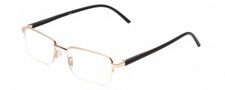 Calabria 784 Mens Rectangular Semi-Rimless Designer Reading Glasses in Gold 50mm