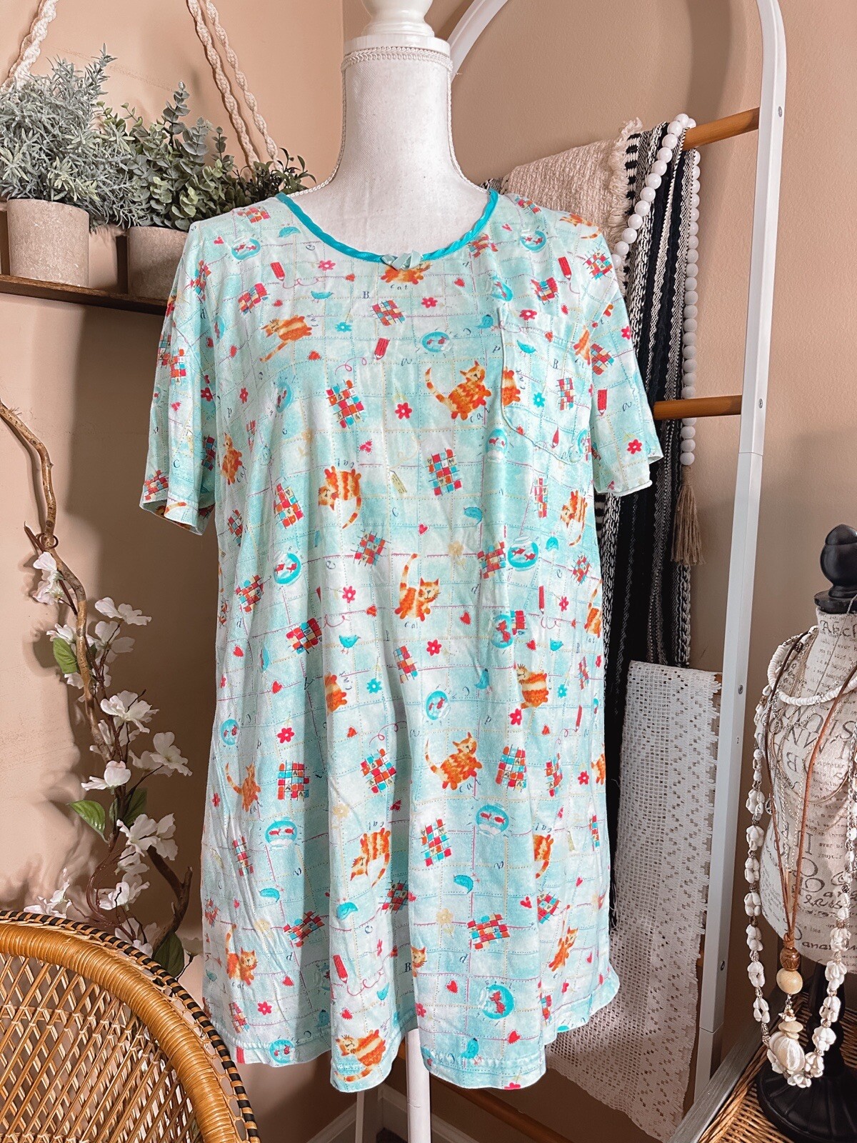 Vintage Basic Editions 90s Grannycore Kitty Cat S… - image 2