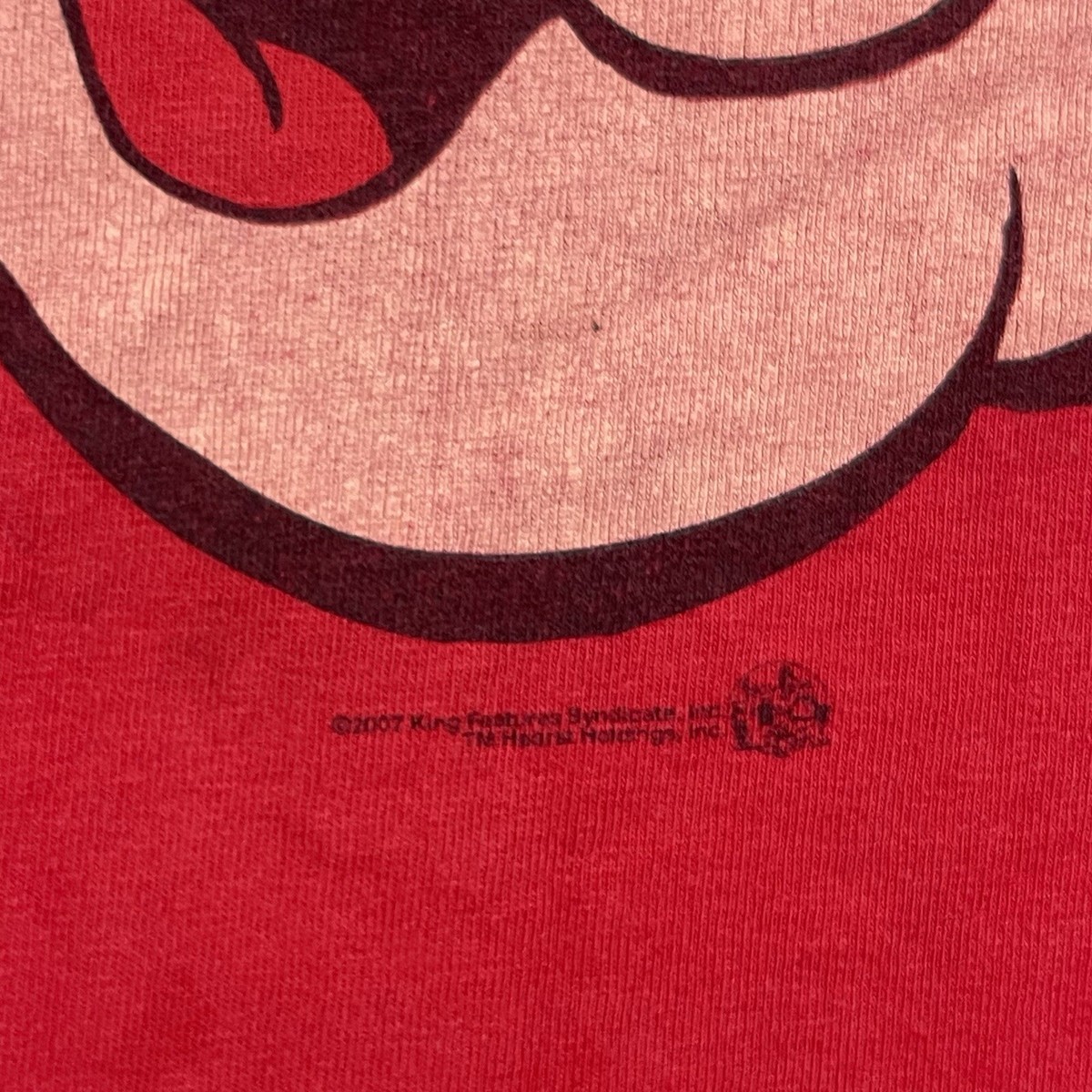 Vintage Popeye T-Shirt Adult L Red Uncle Sam Cartoon Short Sleeve 