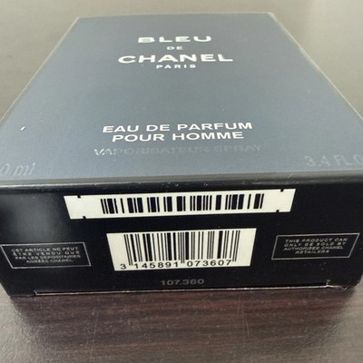Bleu De Chanel Eau De Parfum Vaporisateur Spray 3.4 oz / 100 ml