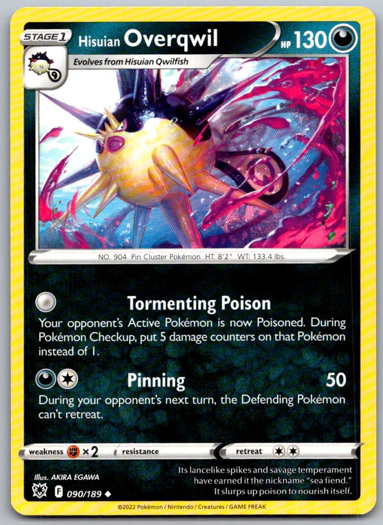 Hisuian Overqwil 090/189 Uncommon Astral Radiance Pokemon Near Mint