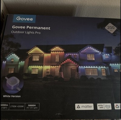 Govee Permanent Outdoor Lights Pro 200ft WHITE (BRAND NEW!)