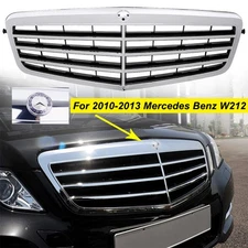 Front Grill For 2010-13 Mercedes Benz W212 E550 E350 E63 E-Class W/Emblem Chrome