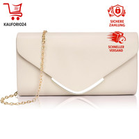 Clutch Damen Nude Leder Elegant Abendtasche Mit Kette Crossbody Umschlag Tasche