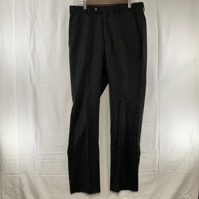 Santorelli Loro Piana Fabric Dress Pants Mens 33 Black Roma Made in Italy 33x33