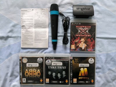 PS3 Singstar Wireless Mikrofon 4 Spiele Bundle in sehr gutem Zustand 