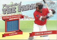 2018 Topps Pro Debut Fragments of the Farm Relics Christin Stewart Sign Fence BB