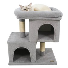25.5  Cat Tree w/2 Large Condo Padded Top Perch Sisal Scratching Posts for Cats