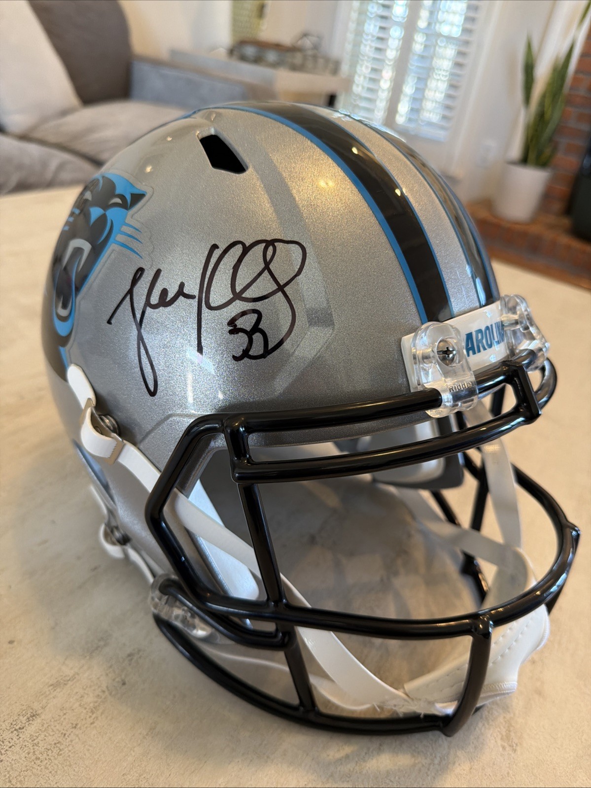 Luke Kuechly Autographed Signed Carolina Panthers PANTHERS FULL SIZE HELMET Replica Beckett COA 