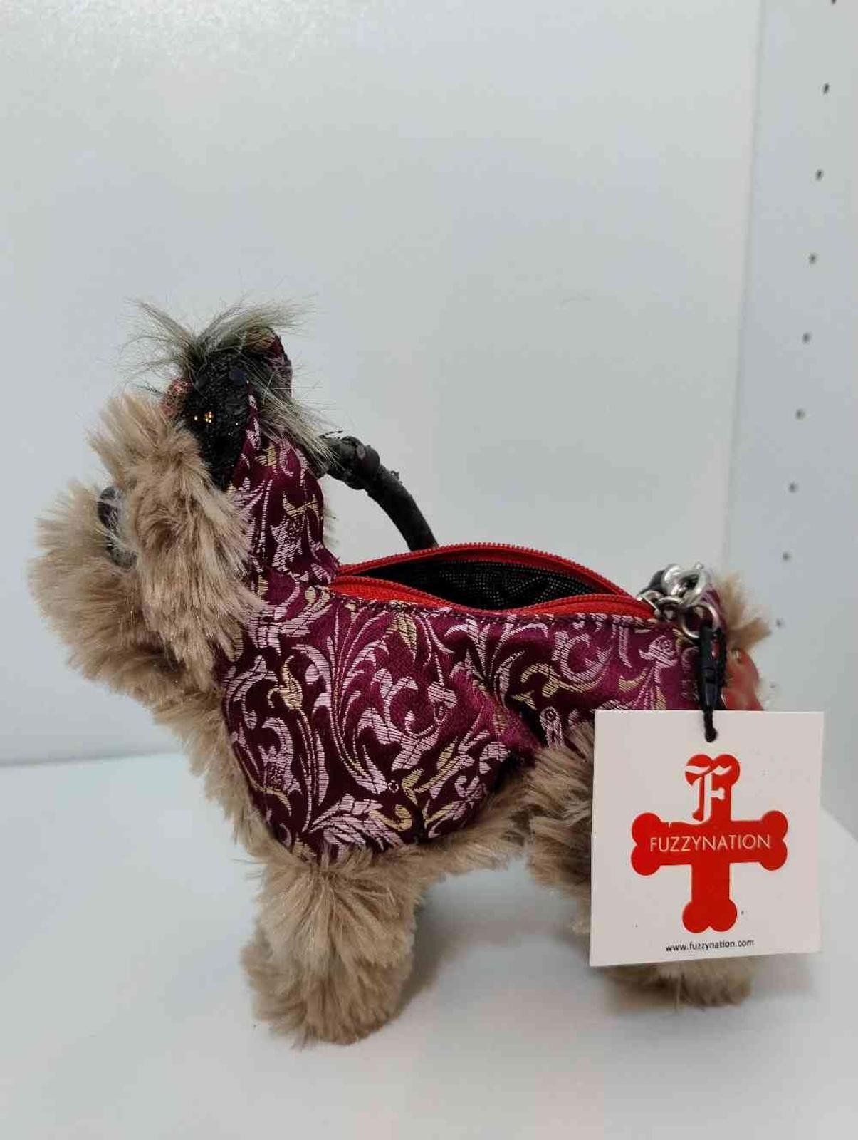 Fuzzy Nation Yorkie Plush Wristlet Bag Excellent Condition. Strap not great 521
