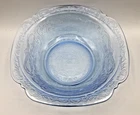 Federal Glass Madrid Blue Depression Glass 9 5/8ths" Square Serving Bowl Vintage