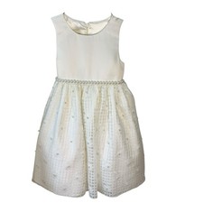 American Princess Girls White Dress With Pearls Lace Crinoline Size 4 Holiday