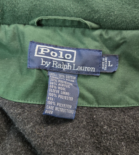 Polo Ralph Lauren Vintage Wool Lined Green Bomber Bi Swing Jacket Mens Large L - Picture 7 of 7