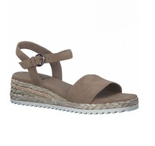 S.Oliver Plateausandalen 28107 taupe Pastell Braun Soft Foam Sohle Riemchen