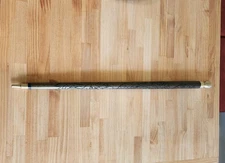 Vintage Billiard Cue Stick Walking Cane, Wood With Brass, Swagger stick