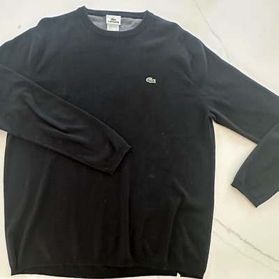 Lacoste Men's Crew Neck 100% Cotton Knit Sweater Large