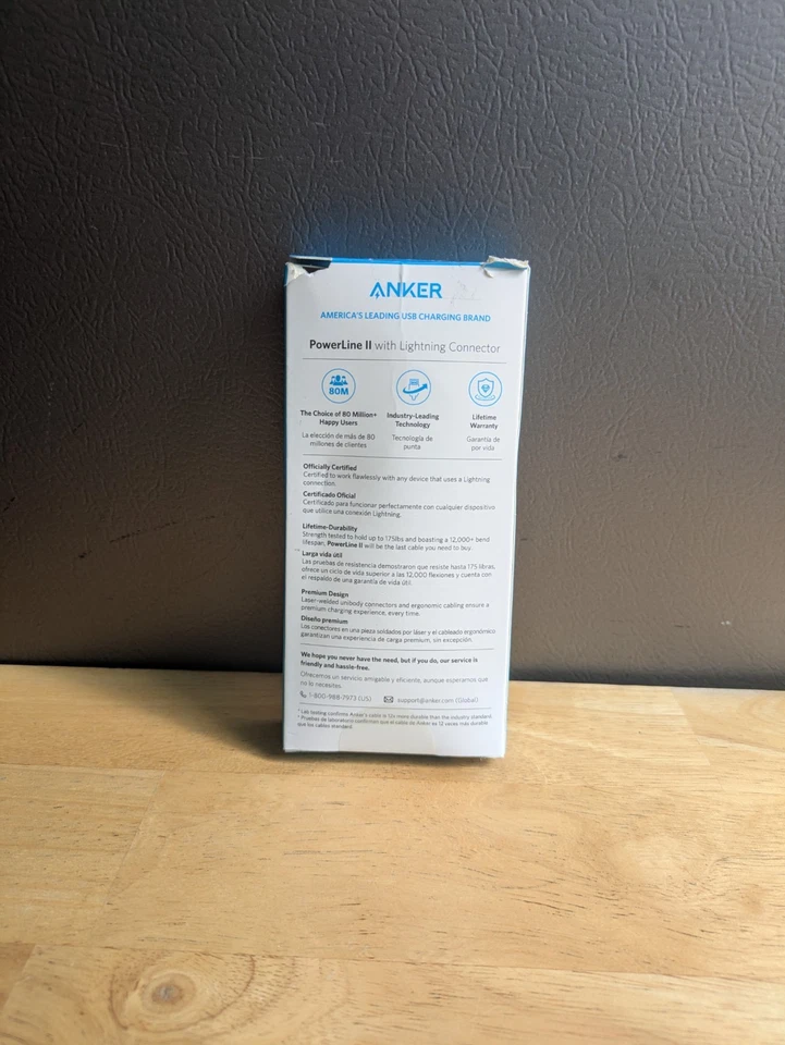 Cable de carga MFI Anker 10 pies Powerline II iPhone carga rápida 8 pines Foto 2 de 4