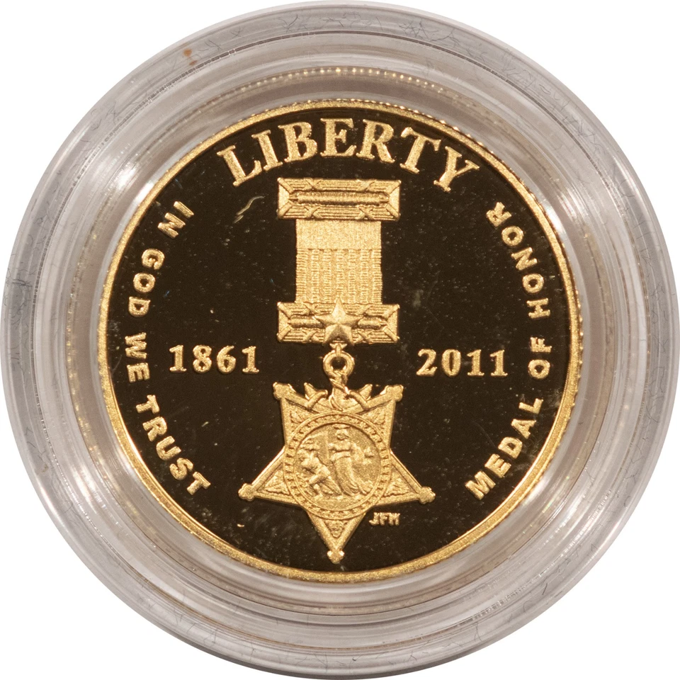 2011 US Mint Medal of Honor, $5 Gold Commemorative, Orig. Box and Papers, C8479 - Image 2 of 4