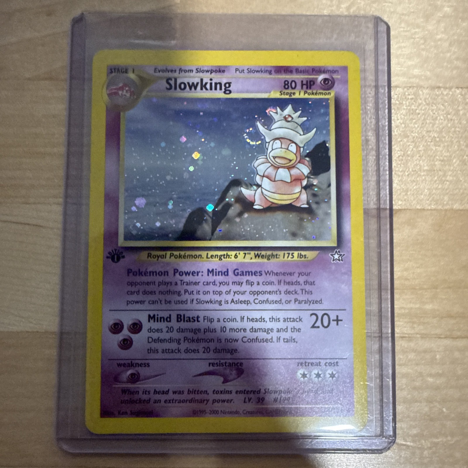 First Edition Slowking 14/111 Neo Genesis Holo Vintage Pokemon NM With SWIRL