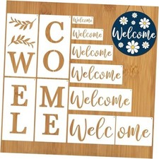 Large Welcome Stencils for Painting, Reusable Plastic Welcome Sign Templates